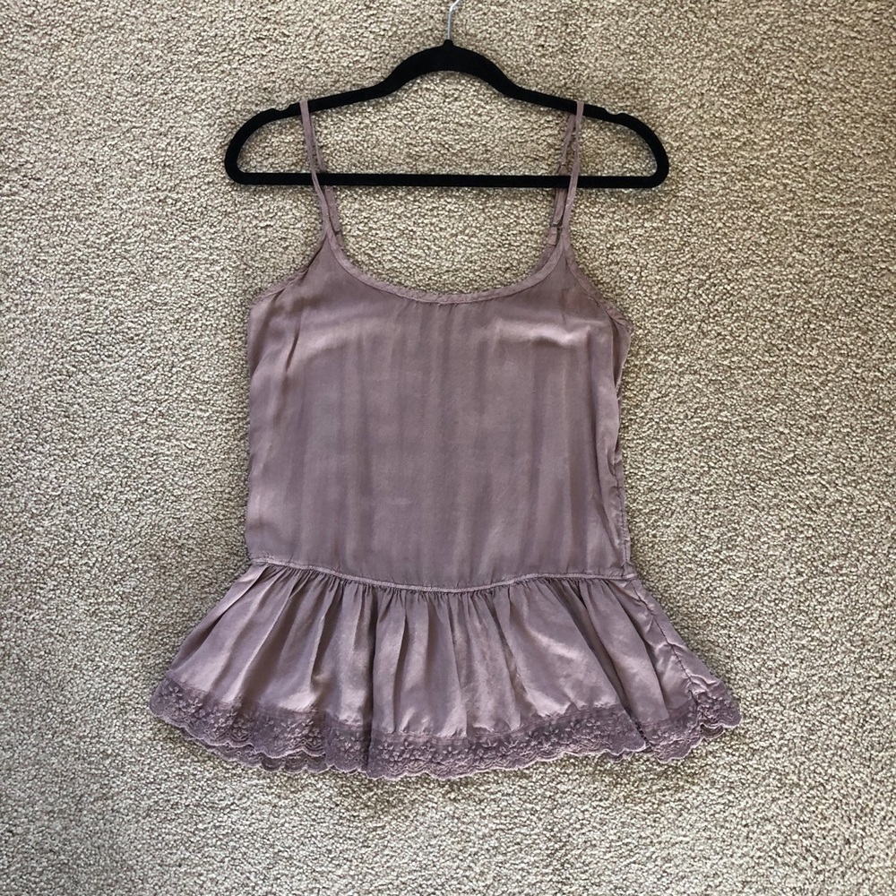 BP Nordstrom Dusty Purple Lavender Ruffle Peplum Cami Top Size S Coquette